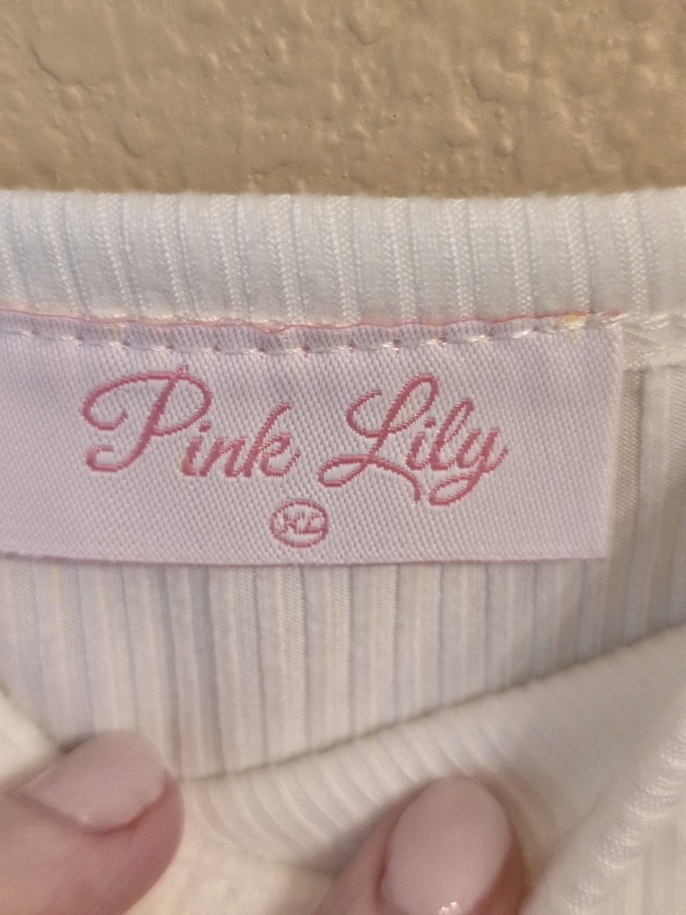 Pink Lily White Ribbed Womens One-Piece Bodysuit Size XL NWOT - Picture 3 of 4